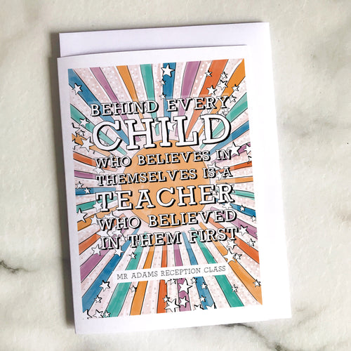 Personalised Behind Every Child card