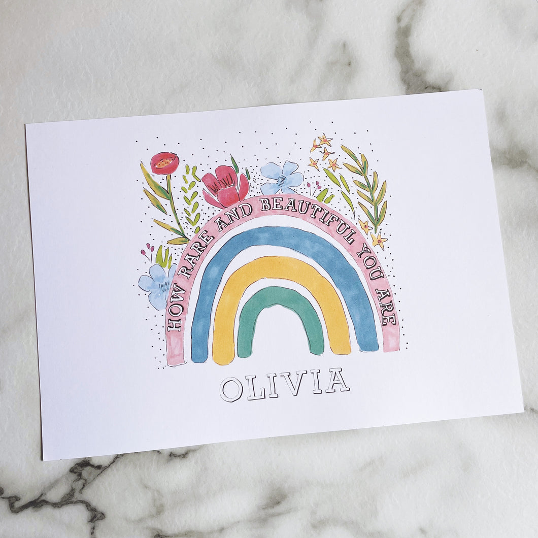 A4 How Rare and Beautiful name OLIVIA