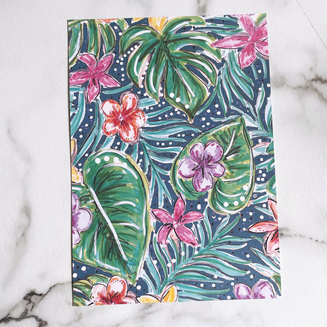 A4 Tropical all over print