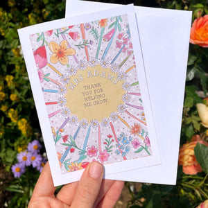 Personalised Thank You For Helping Me Grow card