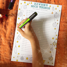 Colouring in Personalised 'Nice Things' List