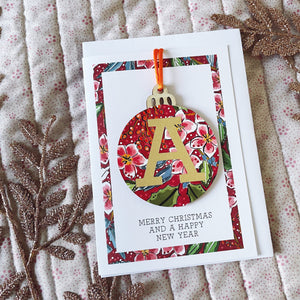 SET OF 3 Personalised Bauble Wooden Decoration Christmas Card
