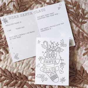 Dear Father Christmas/Santa Colouring in Cards