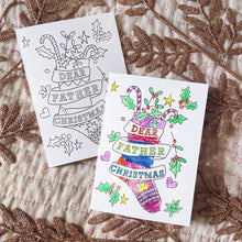 Dear Father Christmas/Santa Colouring in Cards