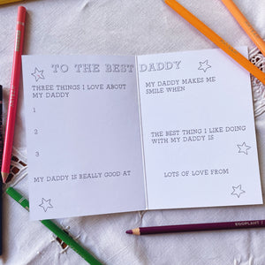 Personalised colouring in Father's Day Cards