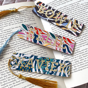 Personalised Wooden Bookmark ( NEW & More Patterns available)