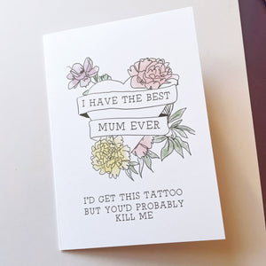 Mothers Day Tattoo card -2 options