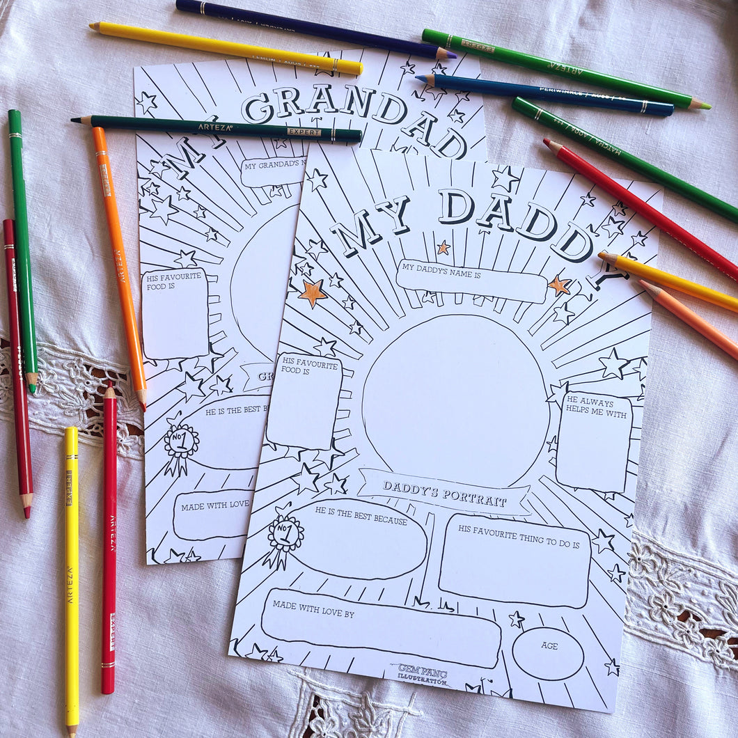 Personalised My 'DADDY' Colouring print