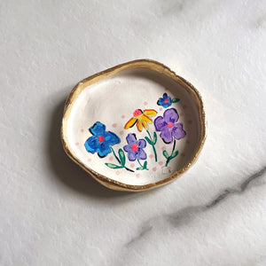 Personalised Purple Pansy Trinket Dish