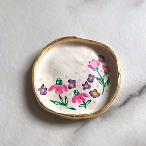 Personalised Pink/Green Daisy Trinket Dish