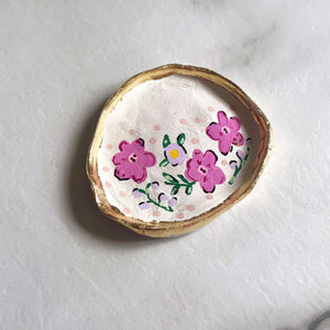 Personalised Pink/Lilac Floral Trinket Dish