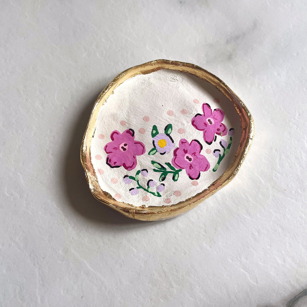 Personalised Pink/Lilac Floral Trinket Dish