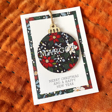 NEW  of 3 Personalised Wooden Bauble Decoration Christmas Card