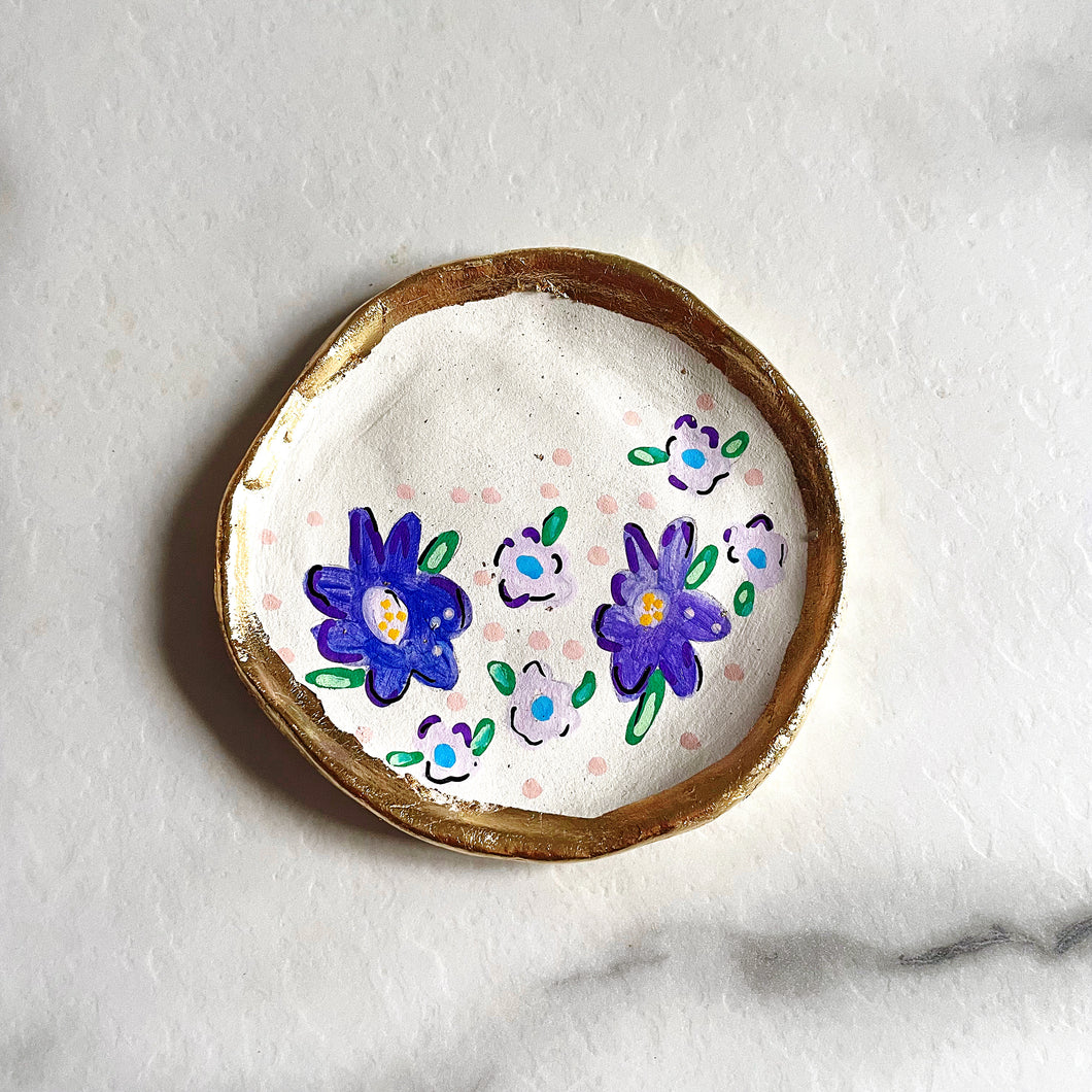 Personalised Purple and lilac floral Trinket Dish