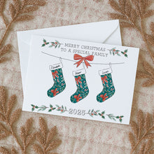 Personalised Family Stocking Christmas Card (MORE PATTERNS)