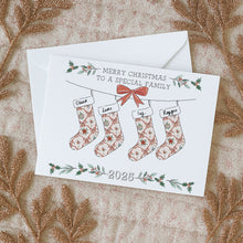 Personalised Family Stocking Christmas Card (MORE PATTERNS)