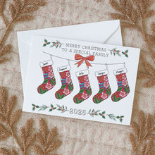 Personalised Family Stocking Christmas Card (MORE PATTERNS)