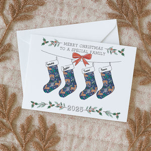 Personalised Family Stocking Christmas Card (MORE PATTERNS)