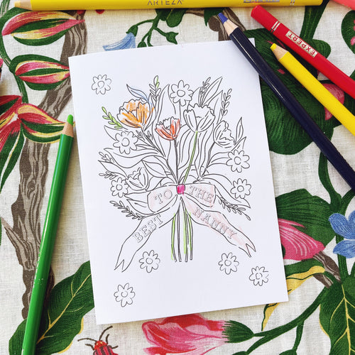 Personalised ‘Best’ colouring in Mother’s Day card