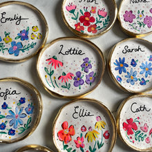 Personalised Blue/Lilac Floral Trinket Dish