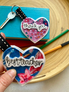 Personalised keyring teacher gift thank you gift birthday gift  COLLAB  LIMITED EDITION