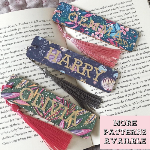 Personalised Wooden Bookmark (More Patterns available)