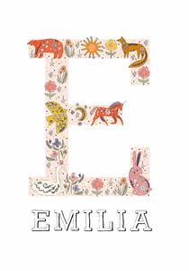 Personalised Blush Fairytale Theme Letter Print