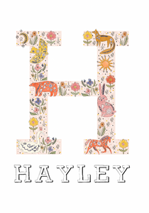 Personalised Blush Fairytale Theme Letter Print