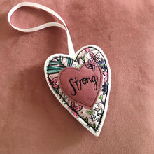 Hanging Strong Heart Girl Friday Embroidery Collaboration