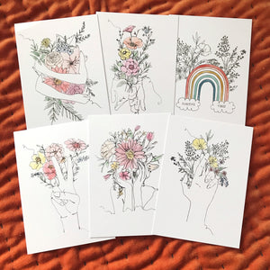 Colour Line Drawing Postcard pack.