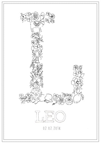 Line Drawing 'L' Print