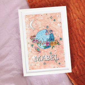Floral Planet Print Available with or without personalisation