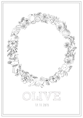 Line Drawing 'O' Print
