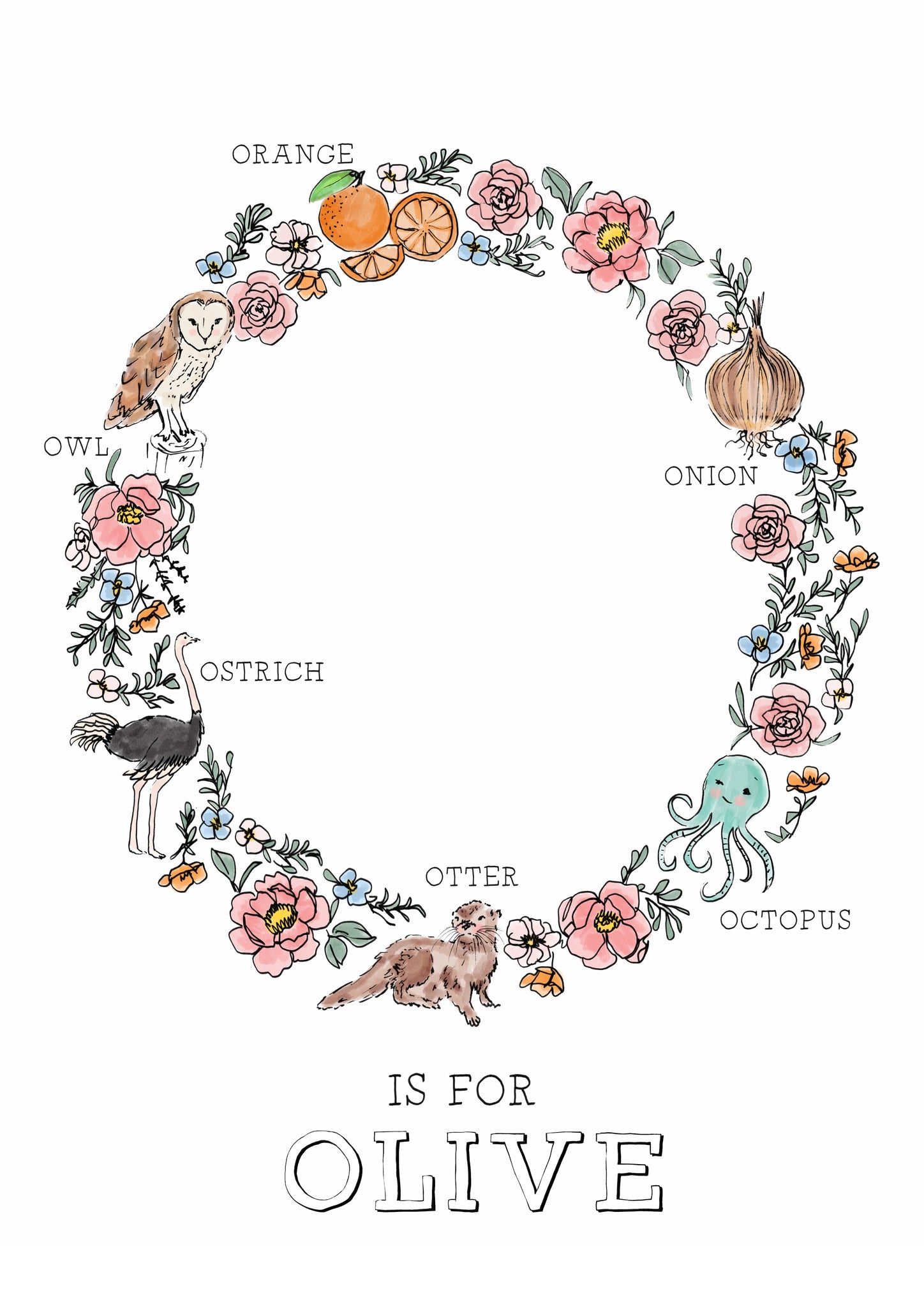 Personalised Line Drawn Name Letters – Gem Pang Illustration