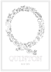 Line Drawing 'Q' Print