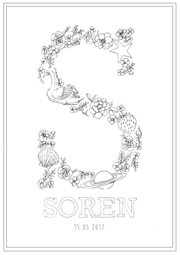 Line Drawing 'S' Print