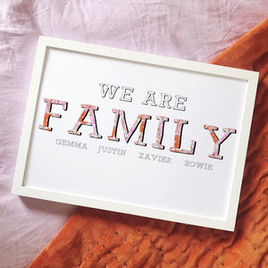 Floral We are Family Personalised Print
