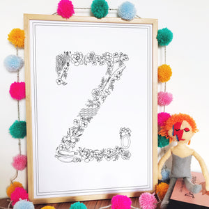 Line Drawing 'Z' Print