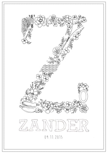 Line Drawing 'Z' Print